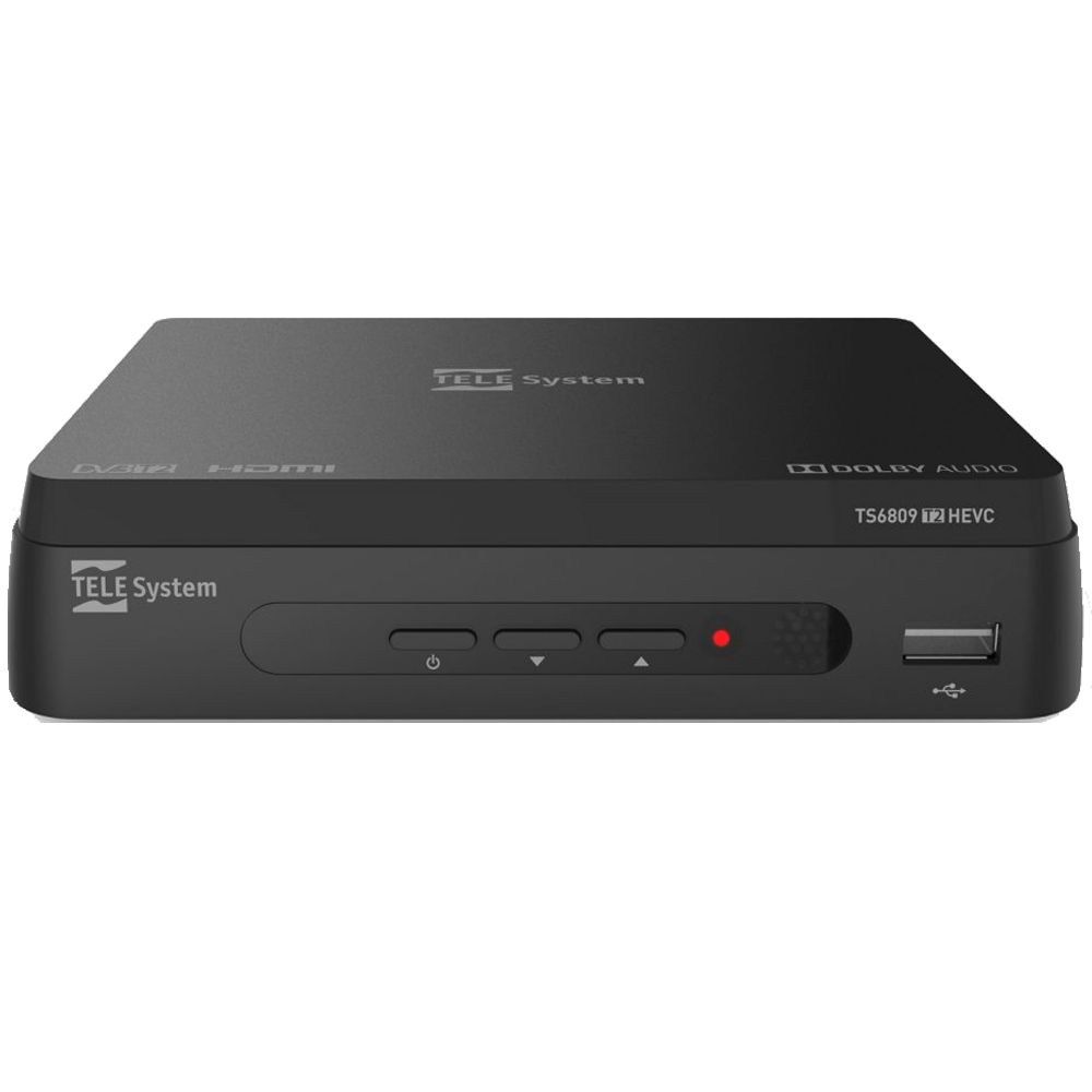 TELE System Prijemnik zemaljski, DVB-T2, H.265 / 10 bit, SCART - TS6809 T2 HEVC