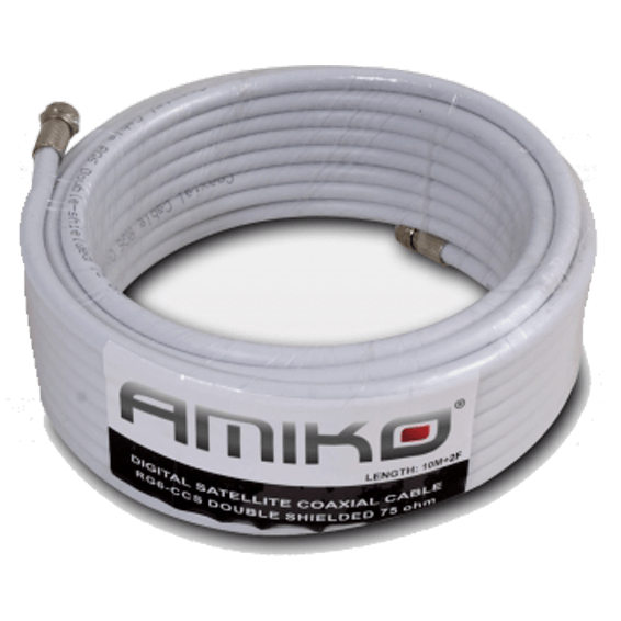 Amiko Koaksijalni kabl RG-6, CCS, 90dB, 20 met. Sa konektorima - RG6/90dB - 20m