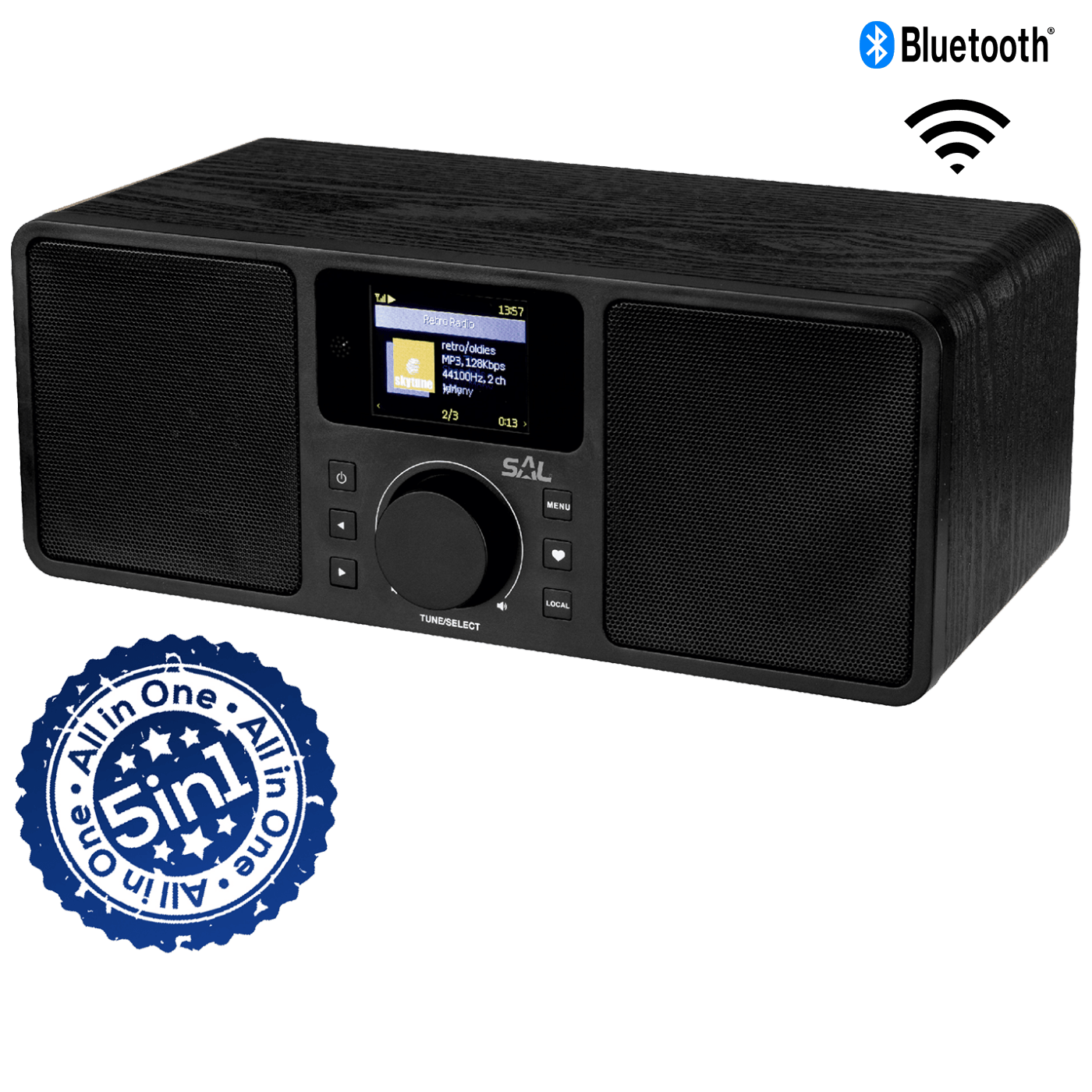SAL Internet radio, FM , DAB, Bluetooth , 5u1 - INR 5000/BK