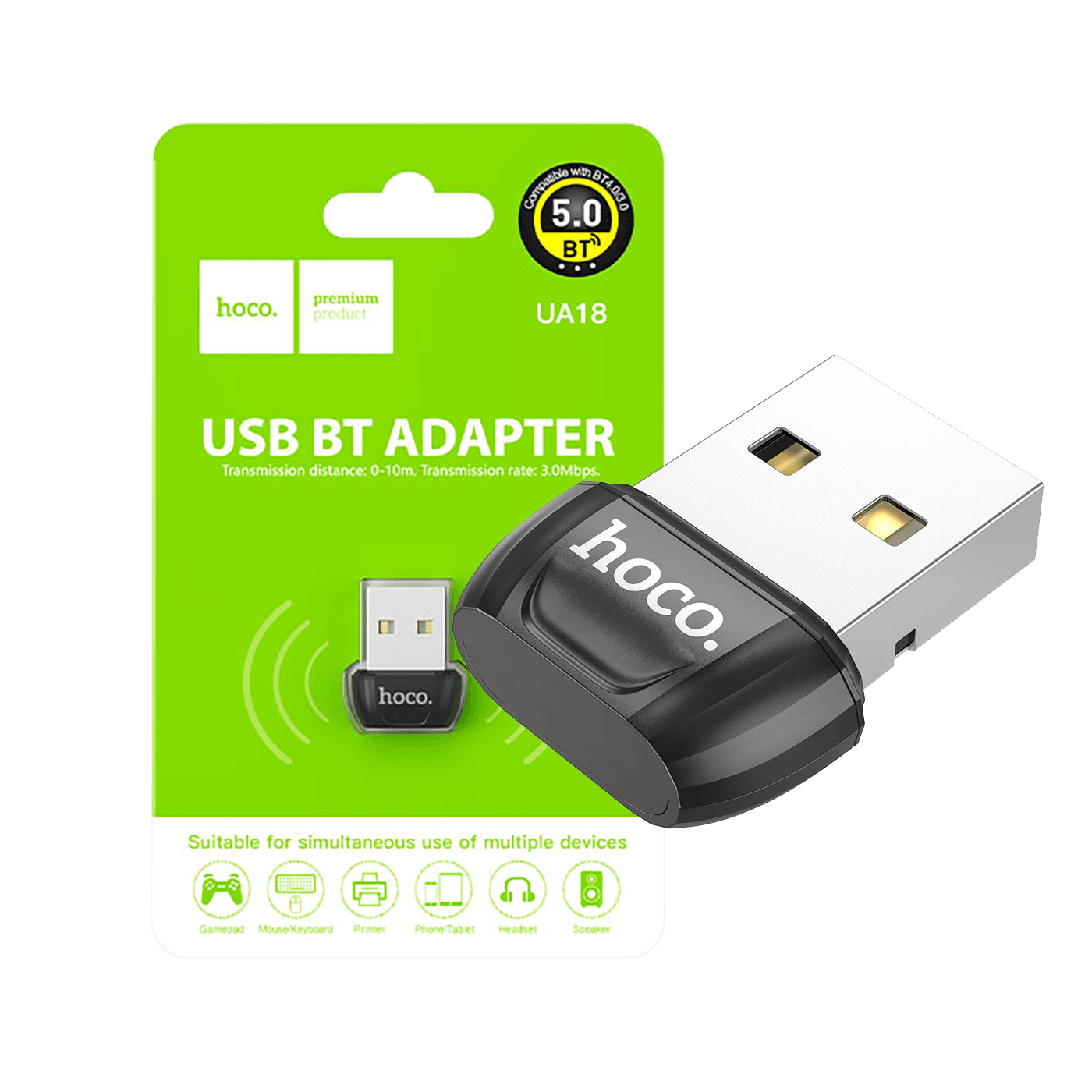 hoco. Adapter USB to Bluetooth v5.0, UA18