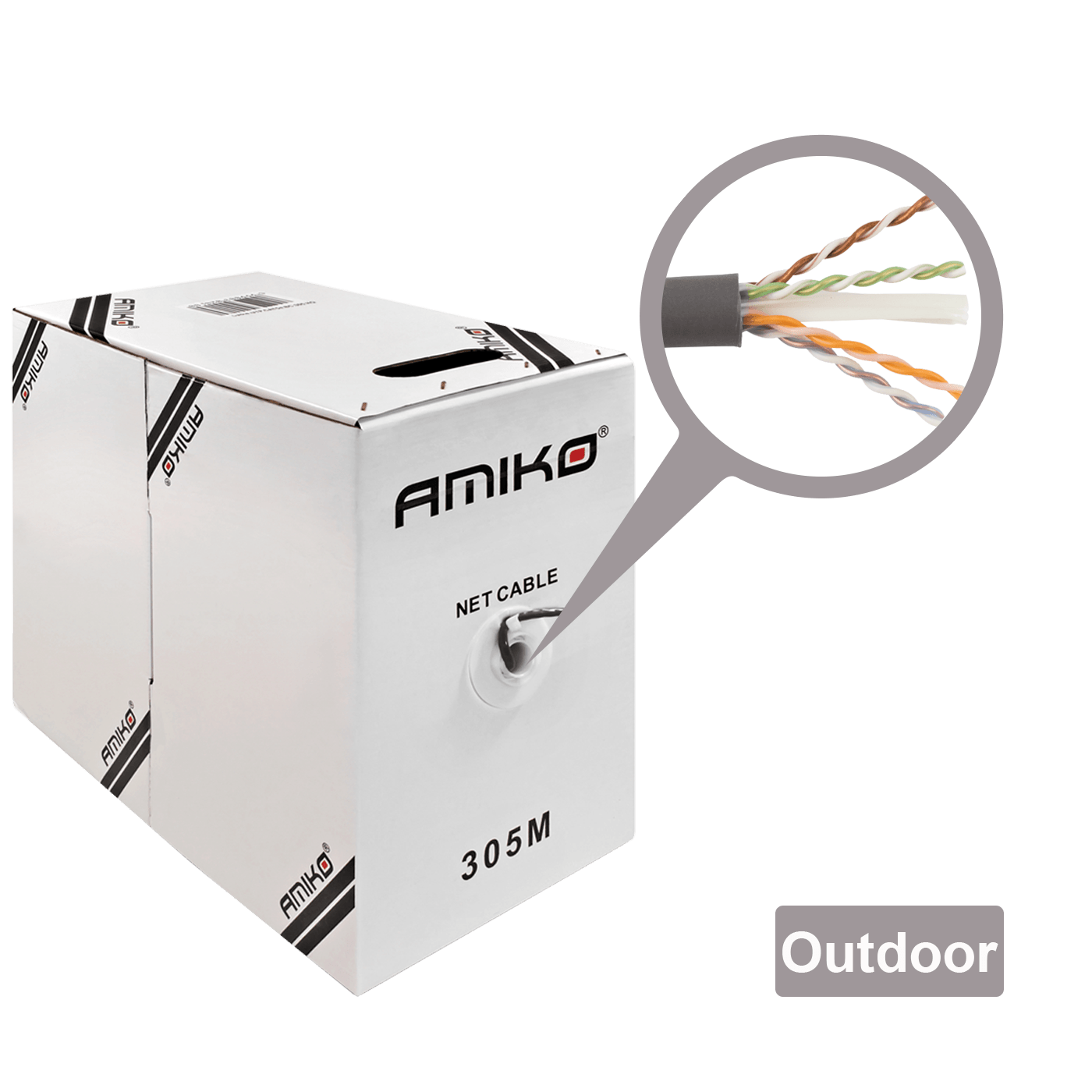 Amiko Mrežni FTP kabl, CAT5e, OutDoor, 305 met. - CAT5e FTP Outdoor 305m
