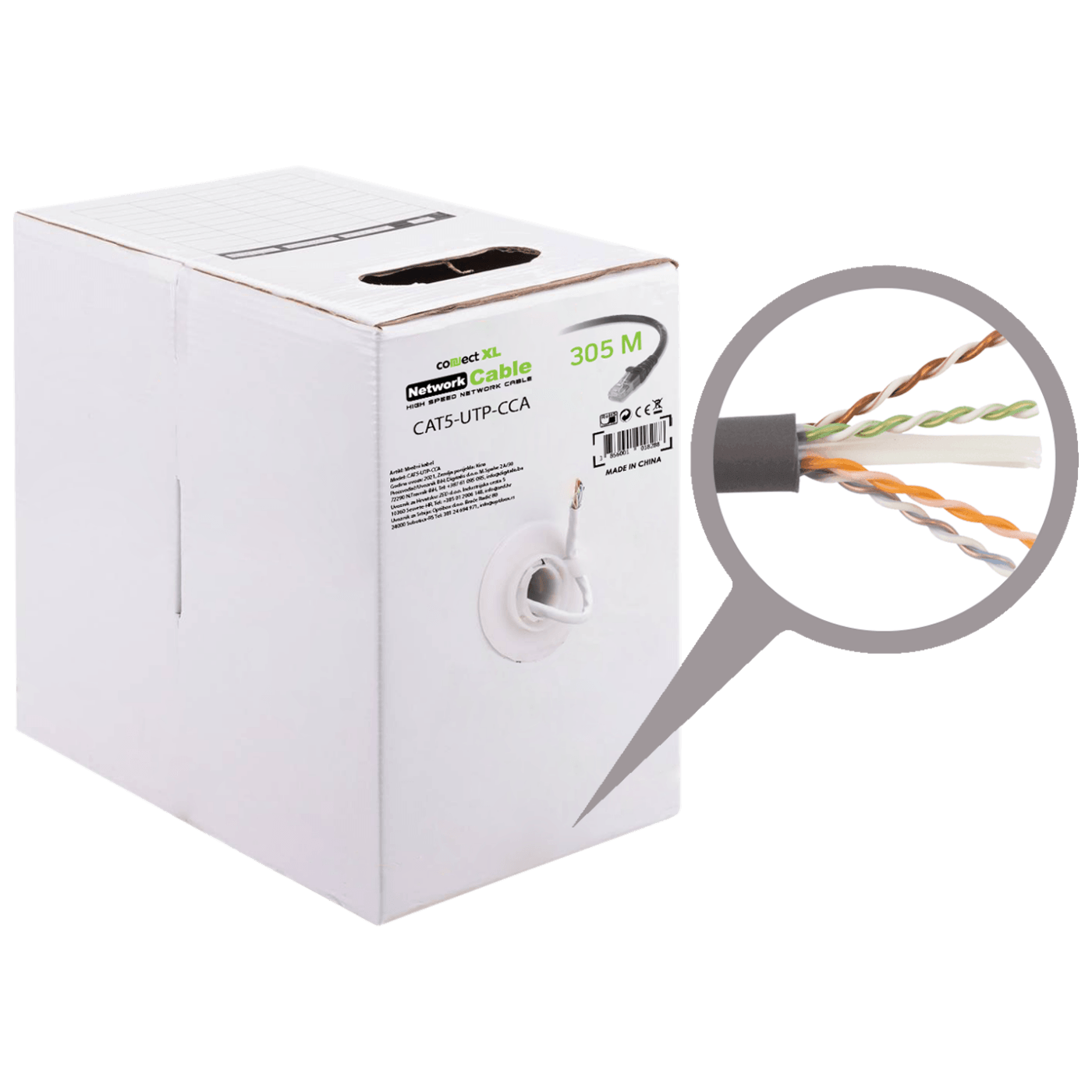 Connect XL Mrežni UTP kabl, CAT5e, CCA, 305 met. - CAT5-UTP-CCA