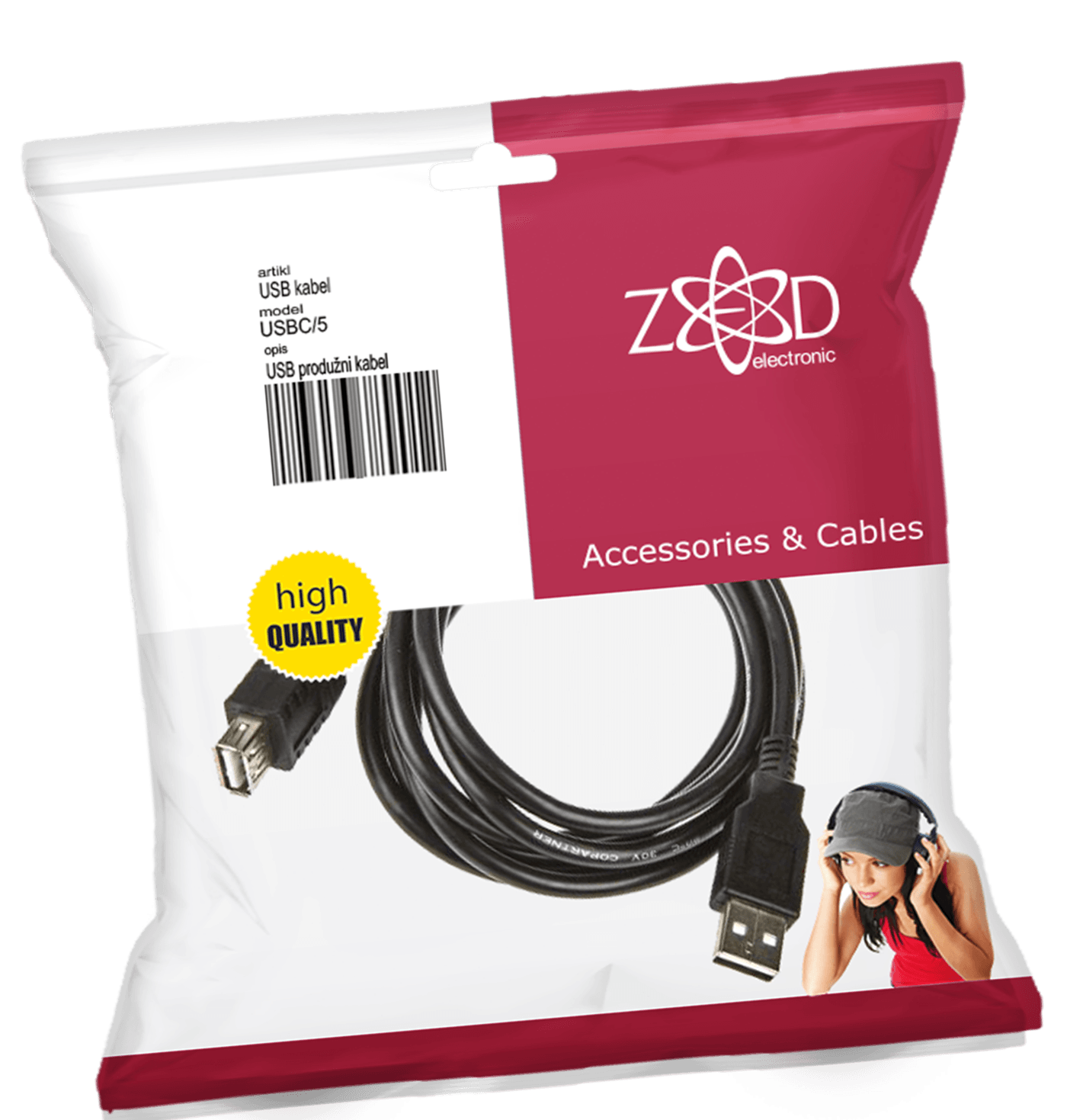 ZED electronic USB produžni kabl, dužina 5.0 metara - USBC/5