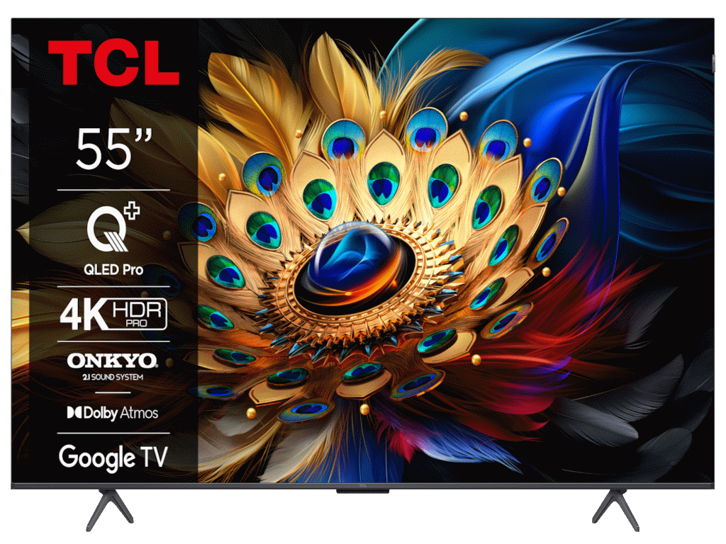 TCL 55"C655 4K QLED TVMotion Clarity 120HZ Google TVHDMI 2.1; 2.1 ONKYO Dolby Atmos