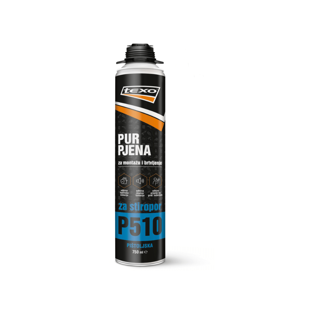 TEXO Pur pjena za stiropor pištoljska P510 750ml