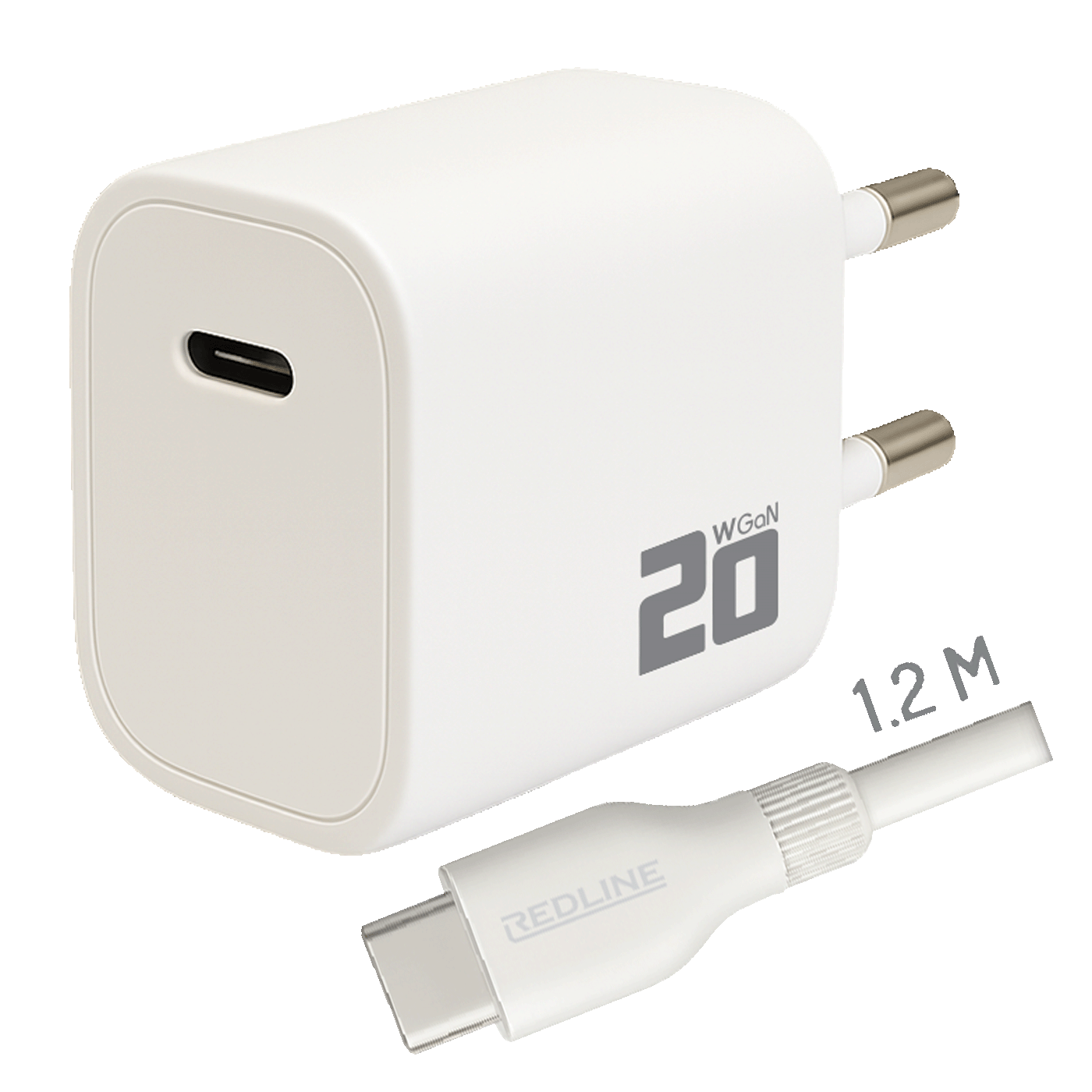 REDLINE Punjač sa USB-C to USB-C kablom, brzi, 20W - PD202C+CC1.2M