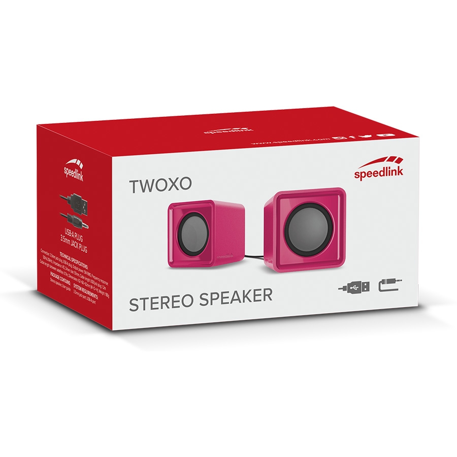 Zvučnici 2.0 SPEEDLINK TWOXO Stereo, pink, SL-810004-PK