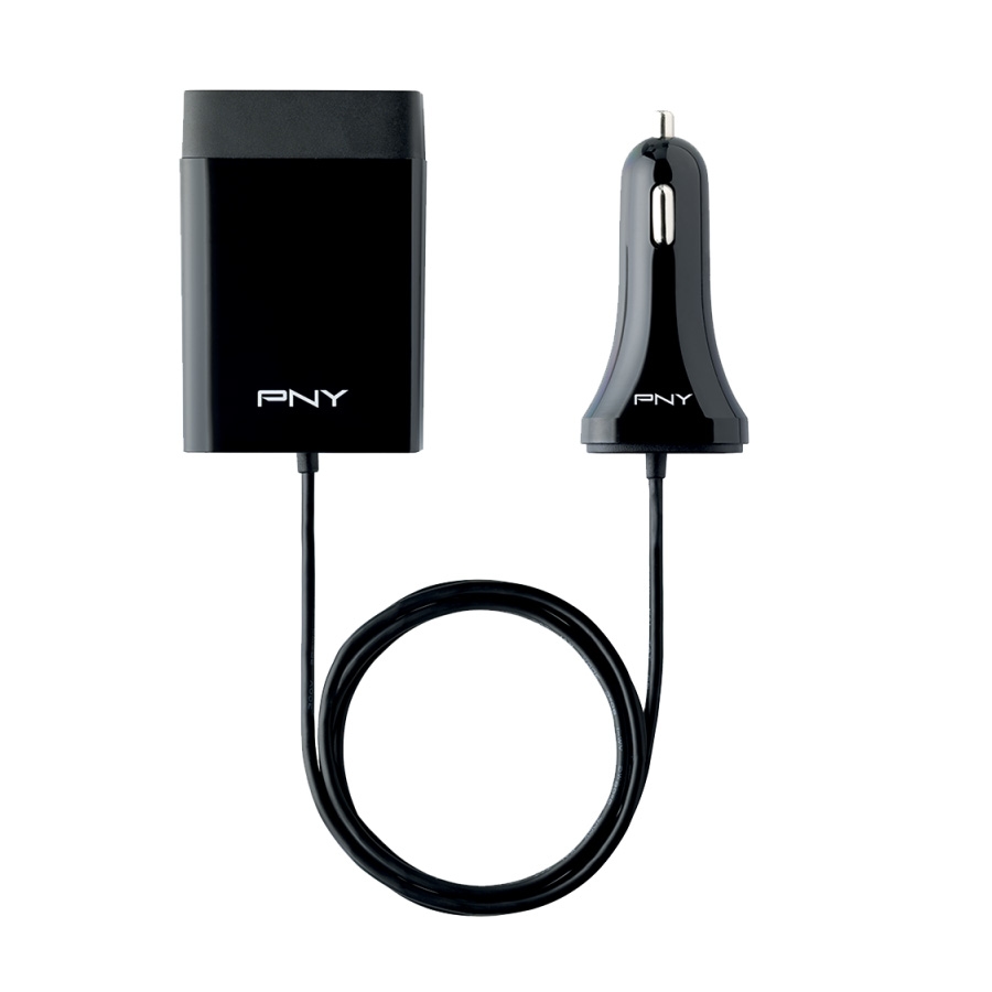 Punjać za mobitel 4-port za auto PNY P-DC-4UF-K01-04-RB