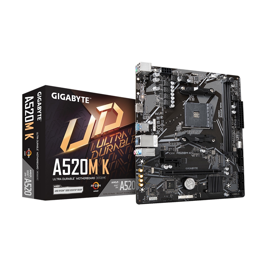 Gigabyte MB A520M K G10 AM4, 2xDDR4, 5100MHz/64GB M.2, 4xSATA, 6xUSB, HDMI, mATX