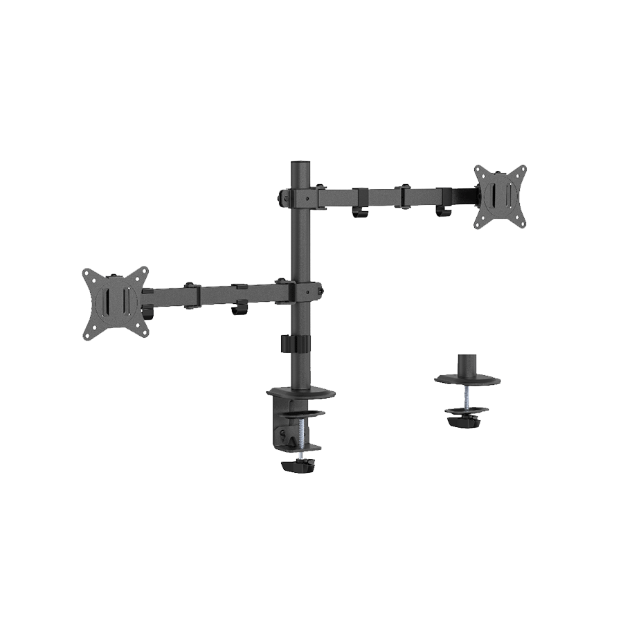 NOSAČ ZA DVA MONITORA GEMBIRD MA-D2-03, montaža na stol, tilt, swivel), 17”-32”, up to 9 kg
