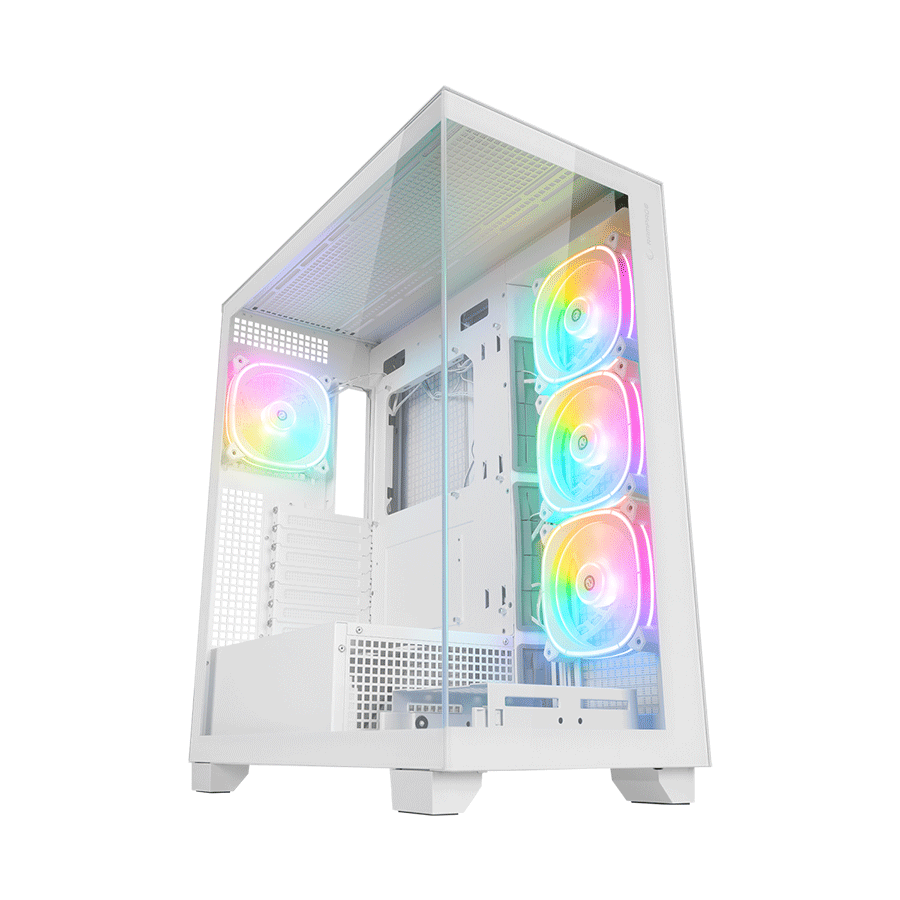 Kucište gaming RAMPAGE HYDRA V1 WHITE Type-C+USB3.0+USB2.0 4*ARGB Fan+Hub E-ATX Exclusive Gaming, 39923