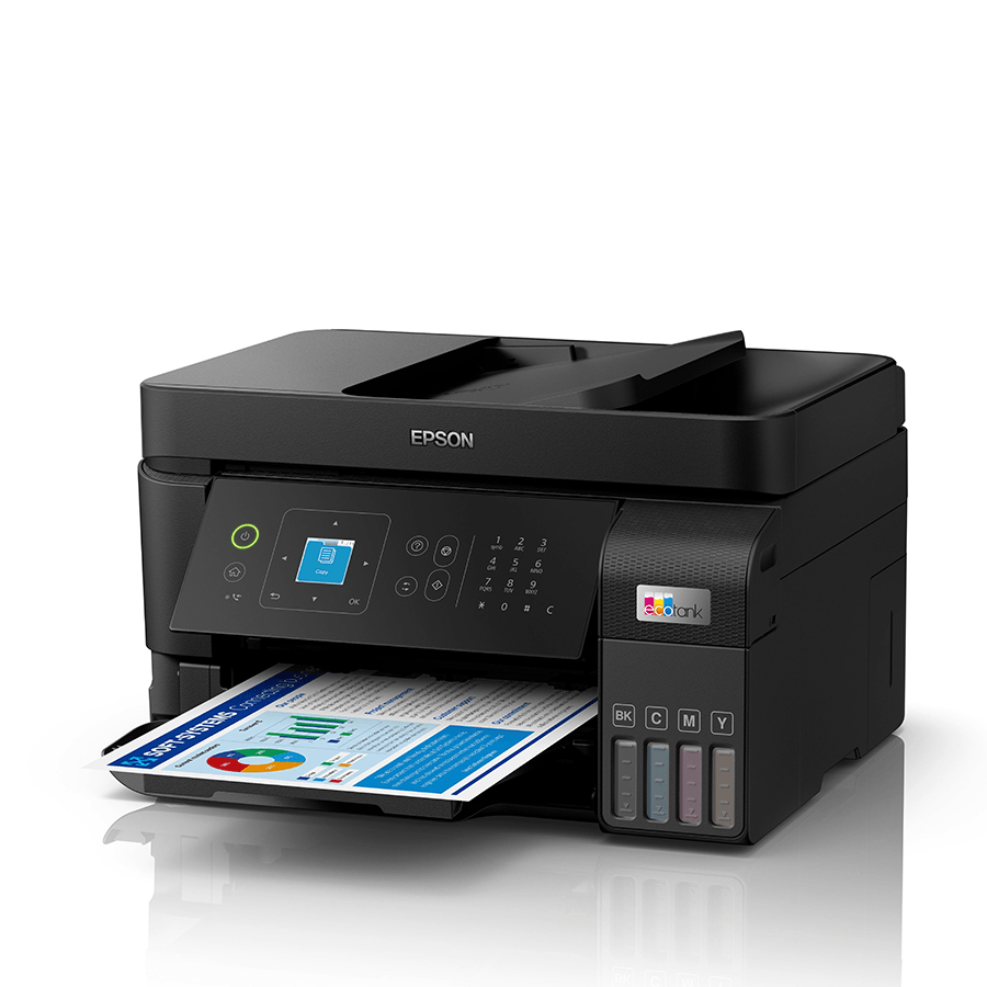 Printer EPSON EcoTank L5590 print/copy/scan/fax.Rezolucija 5760 x1440 dpi. 33str/min Monokrom. 20str/min Colour.USB, WiFi, WiFi Direct.LAN. tinte 103 
