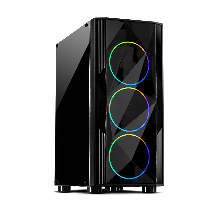Kuciste Inter-tech Case A-3401 Chevron RGB gaming, 3x RGB fans, Acrylic glass front panel