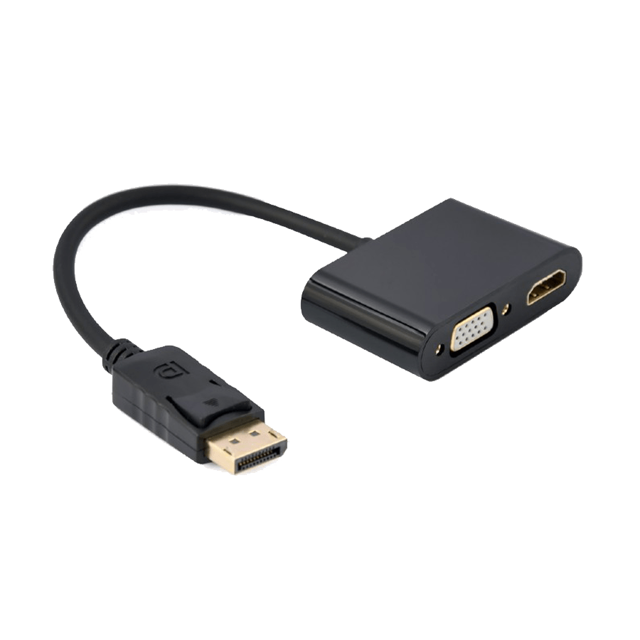 GEMBIRD Display port male to HDMI female + VGA female adapter black A-DPM-HDMIFVGAF-01