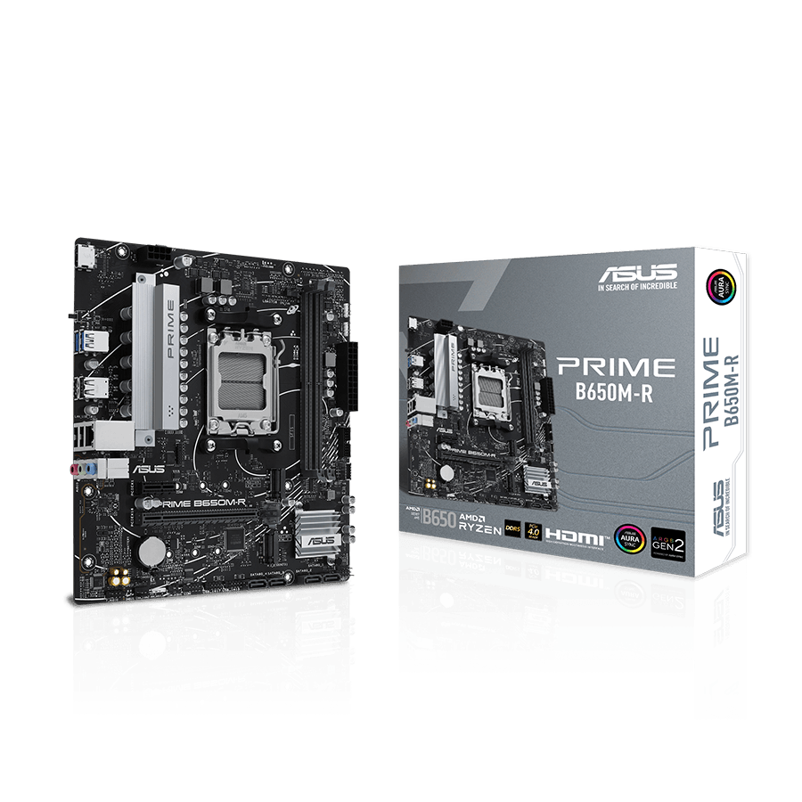 ASUS MB PRIME B650M-R B650, AM5, 2xDDR5 2x M.2, 4xSATA, HDMI, 6xUSB, RAID, mATX