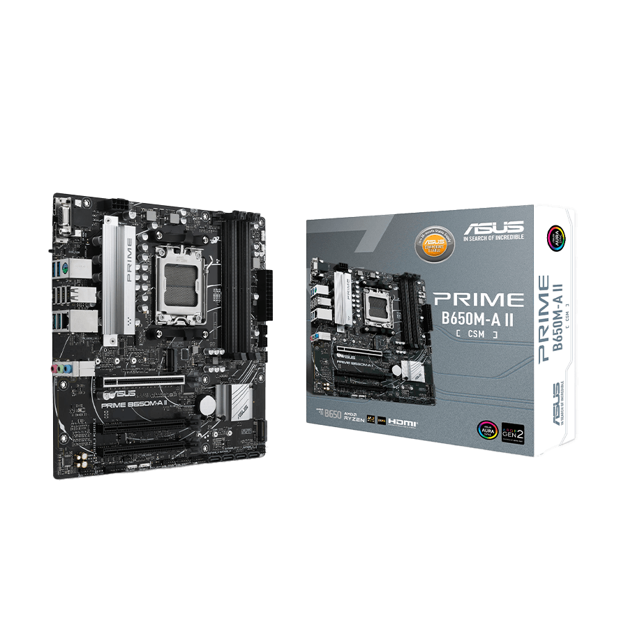 ASUS MB PRIME B650M-A II-CSM AMD B650, AM5, 4xDDR5 1x VGA,1x HDMI, 1x DP, RAID, microATX