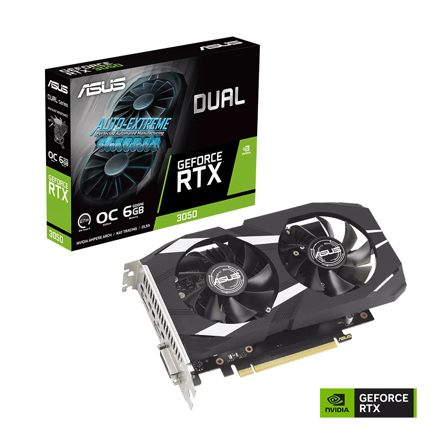 VGA ASUS VGA DUAL-RTX3050 OC 6G NVIDIA GeForce RTX 3050 6GB GDDR6 96bit, DVI-D, HDMI, 3xDP