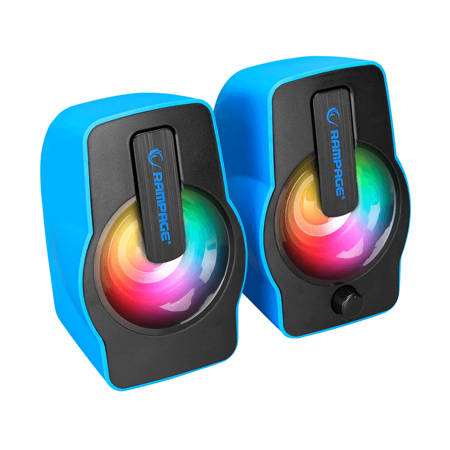 Zvučnici 2.0 gaming RAMPAGE RMS-G7 FALSETTO, 6W, RGB LED blue, 3,5mm + USB napajanje