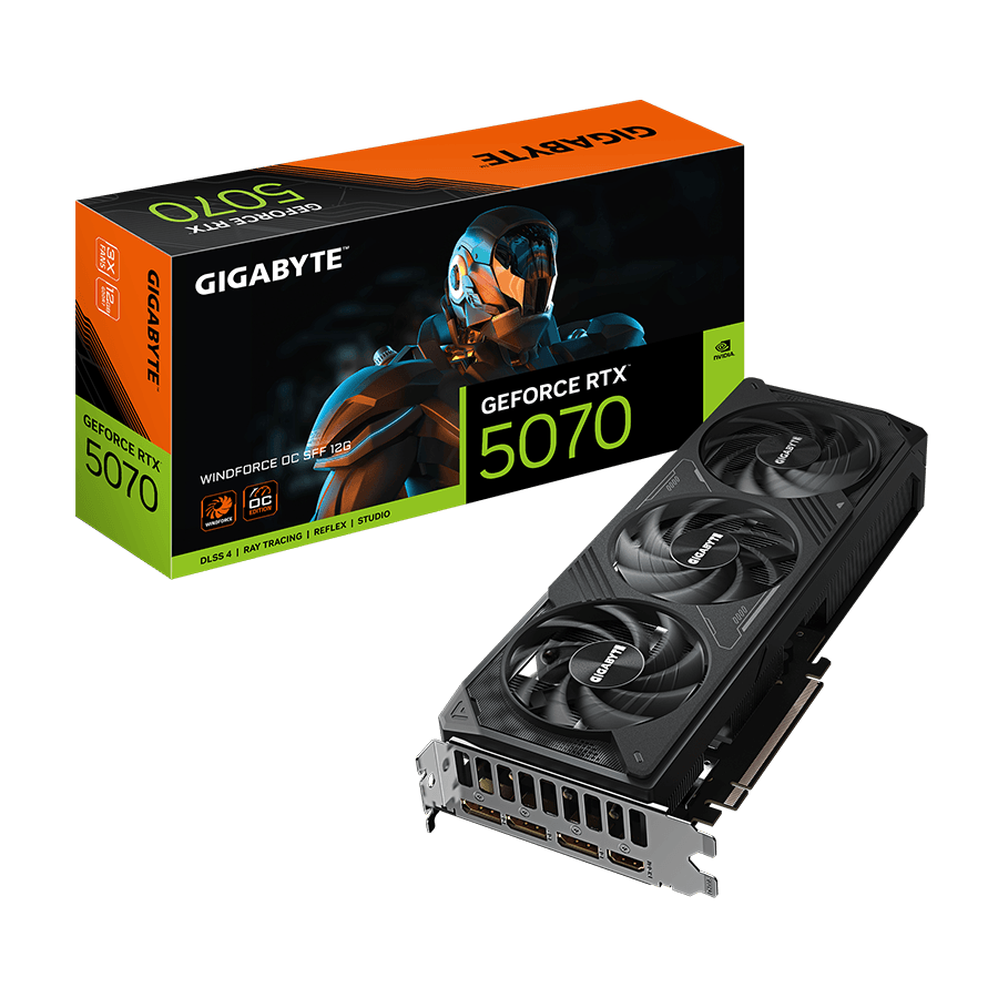VGA GIGABYTE GeForce RTX 5070 WINDFORCE OC SFF 12GB, GV-N5070WF3OC-12GD