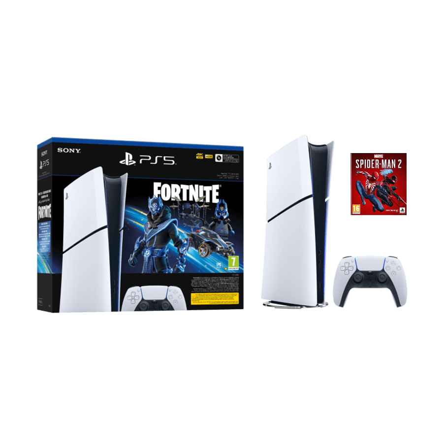 PlayStation 5 Slim Digital Edition D chassis+Fortnite VCH+Marvel"s Spider-Man 2 St. E. VCH 1000045170MSM2