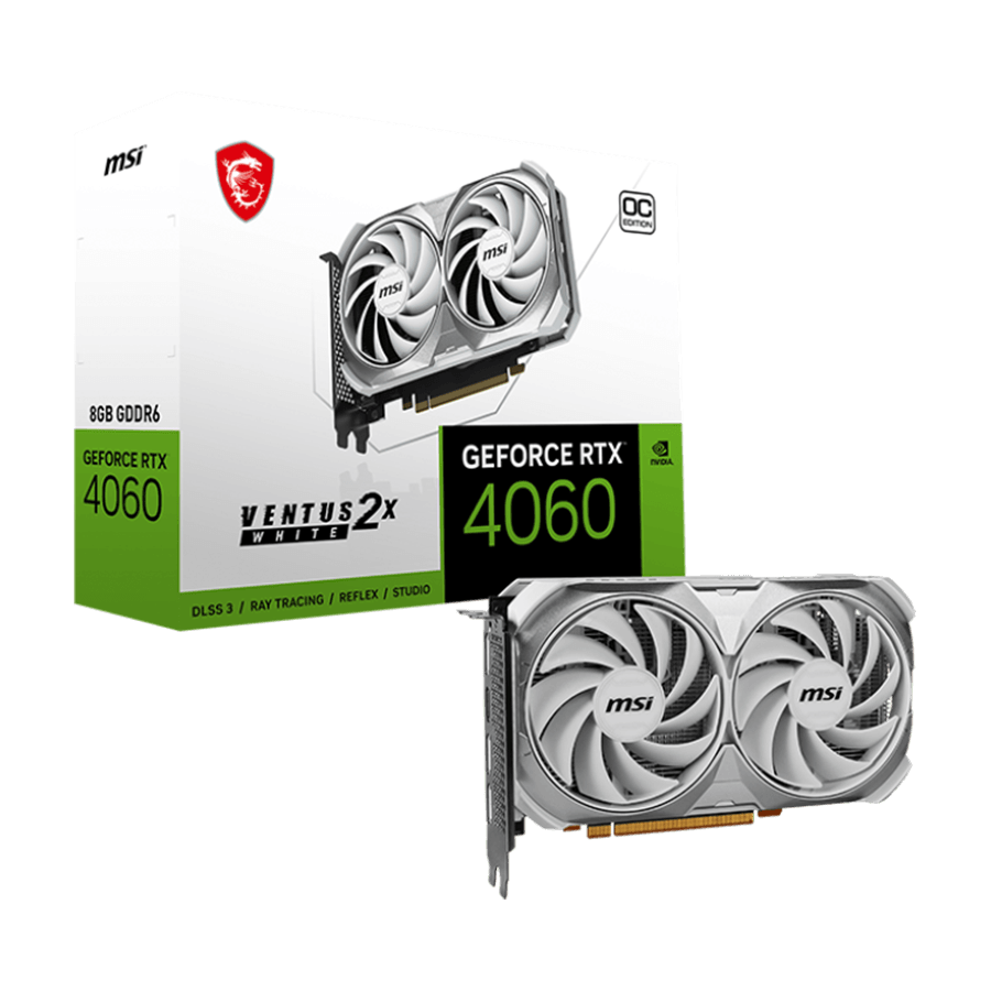 VGA MSI Gaming GeForce RTX 4060 VENTUS 2X WHITE 8G OC 8GB, 3xDP, 1xHDMI