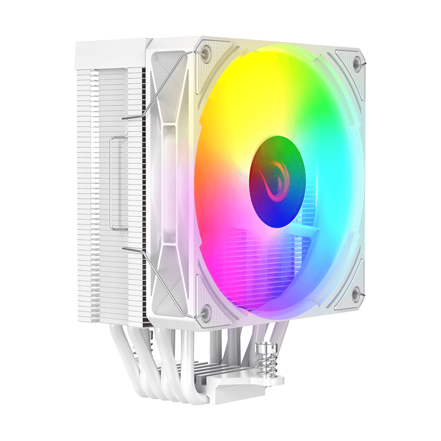 CPU hladnjak RAMPAGE OCTAGON C70 White 63CFM 12cm ARGB Temperature Display AM5/LGA1700 Compatible Air Cooled CPU Fan 41403