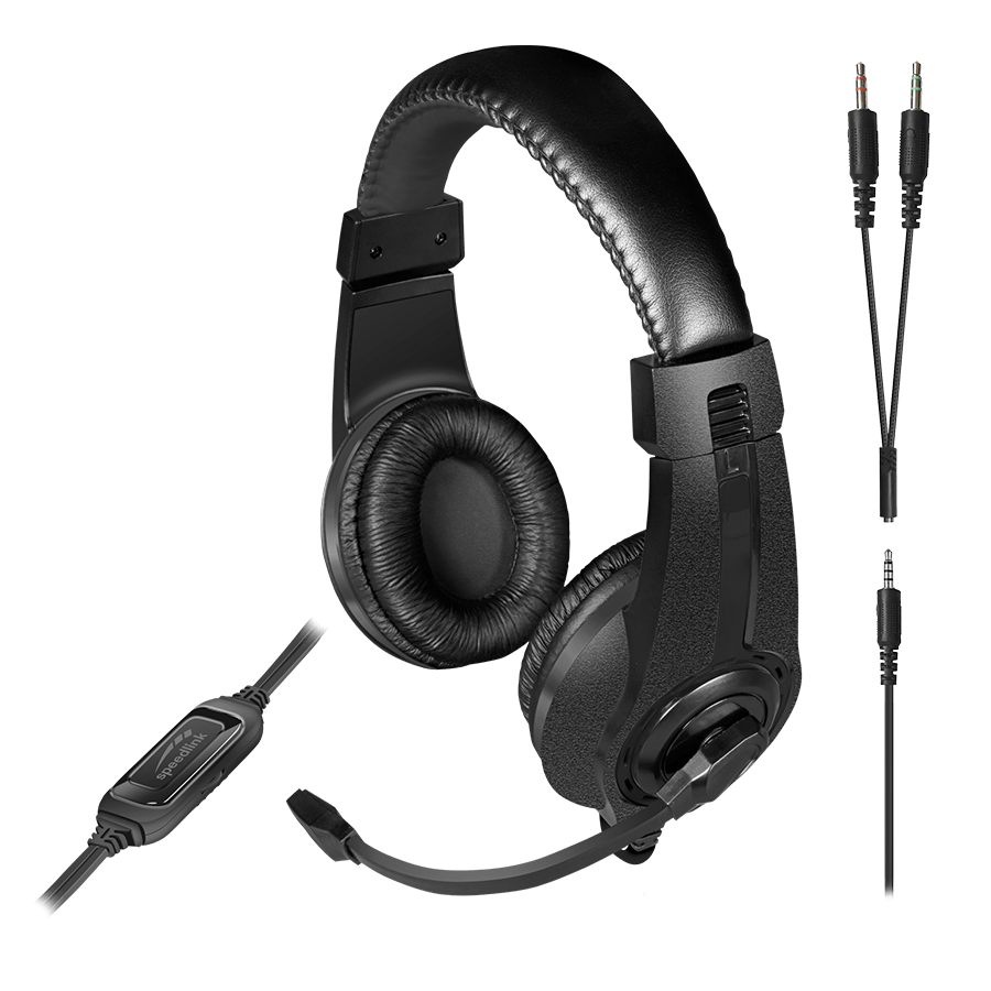 Slušalice sa mikrofonom SPEEDLINK LEGATOS za PC/PS5/PS4/Xbox Series X/S/Switch 2/Switch/OLED/Lite, black, SL-860014-BK