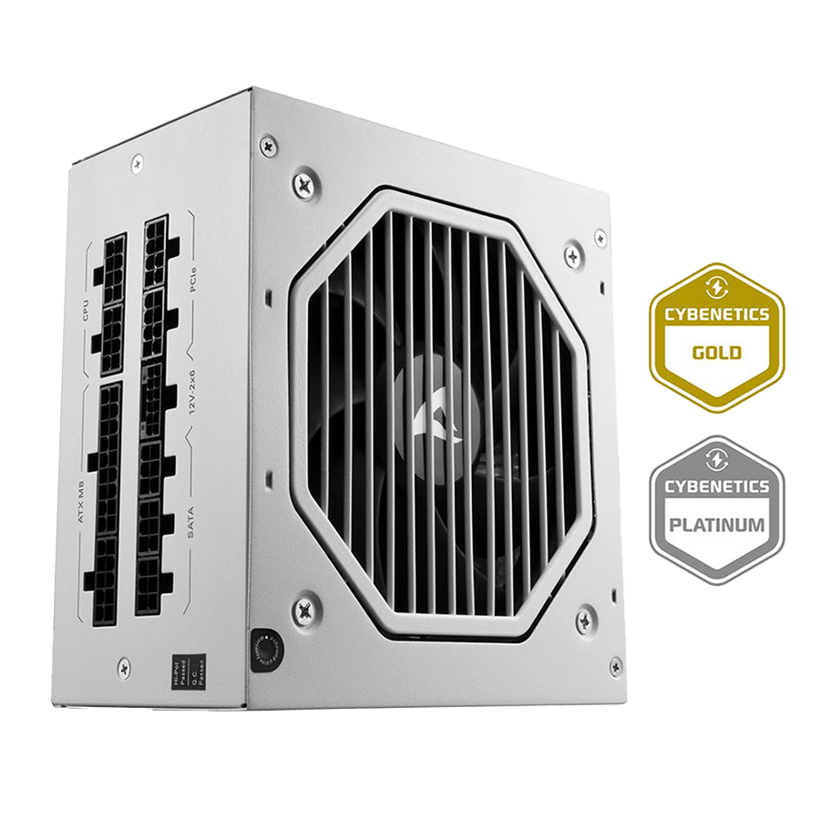 Napojna jedinica SHARKOON gaming Rebel P20 750W WHITE ATX 3.1, LLC+DC-to-DC, Fully-Modular, Cybenetics Gold