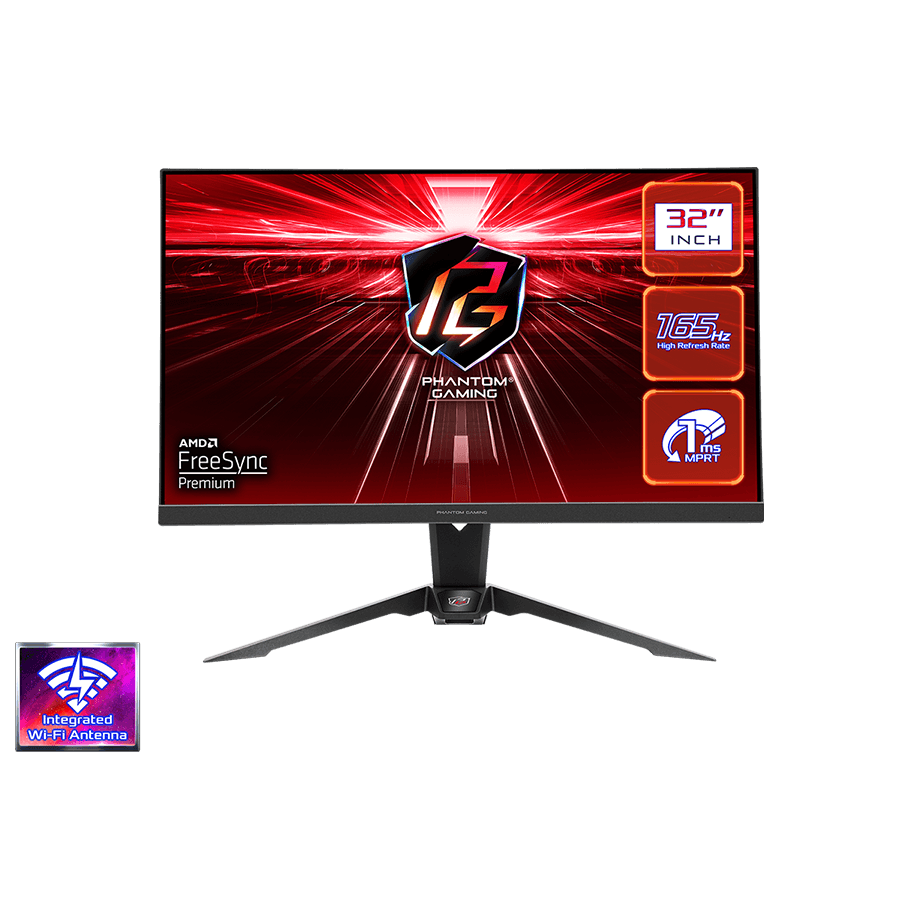  MONITOR  ASROCK PG32QF2B 31,5" FLAT GAMING QHD 165Hz 1ms 2xHDMI DP Speaker High Swivel Tilt WiFi