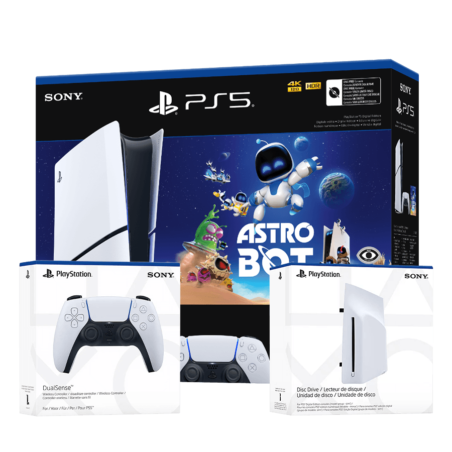 PlayStation 5 Slim Digital Edition D chassis+Playstation Disc drive+Dualsense Wireless Controller+Astro Bot VCH 1000044336V3