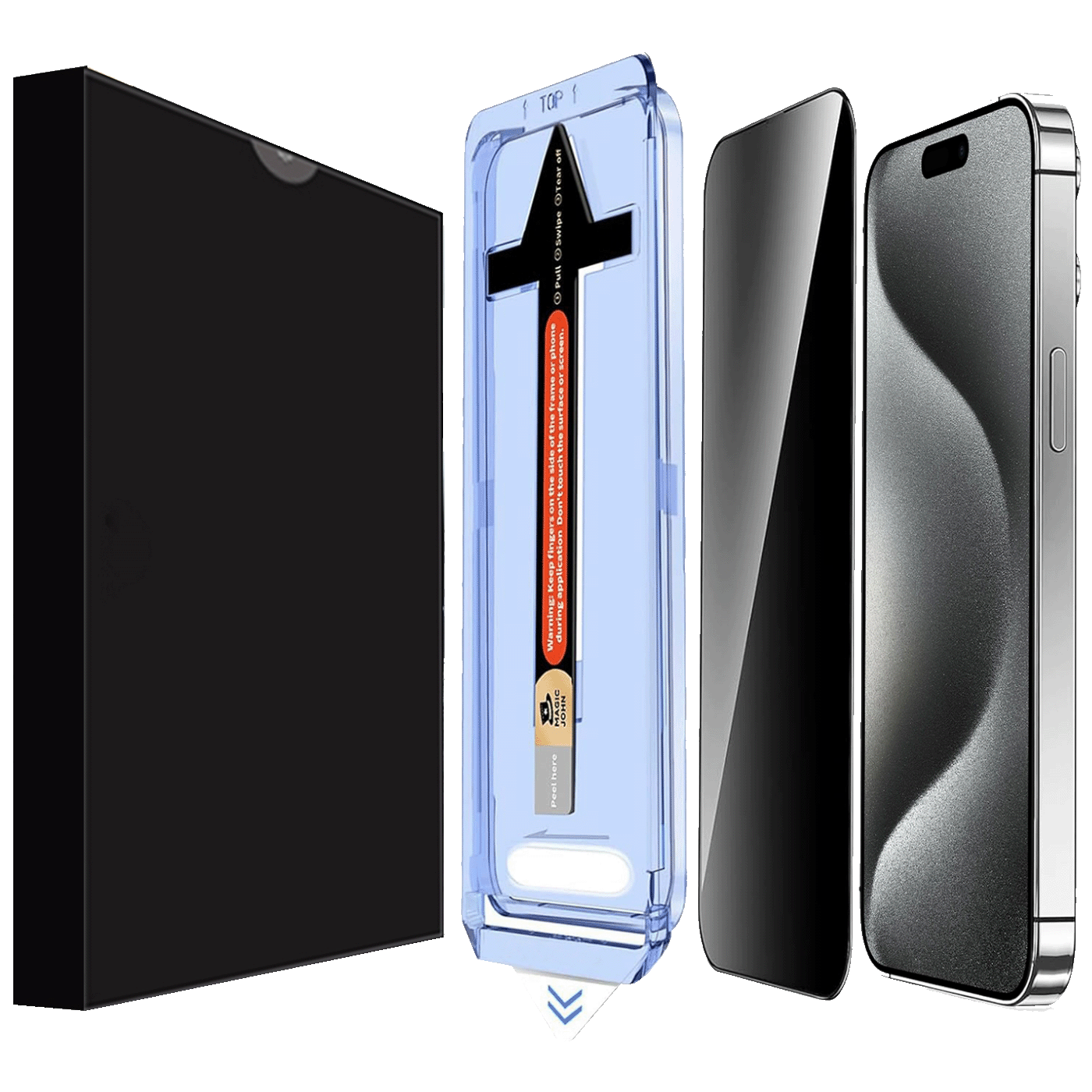 NN-Su Zaštitno staklo za zaštitu privatnosti za iPhone 15 Pro - iPhone 15 Pro Privacy Temp. Glass