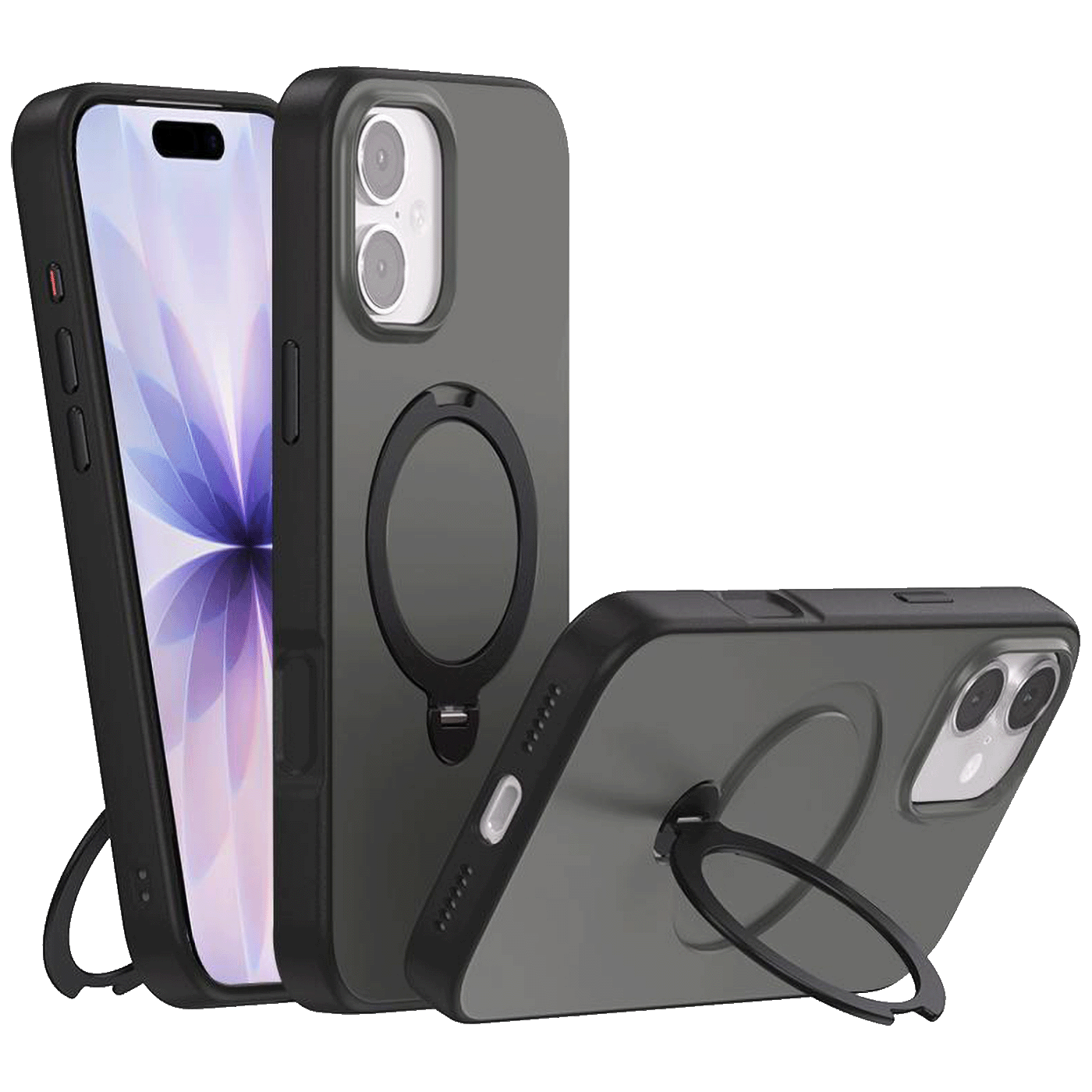 NN-Su Maska sa rotirajućim držačem za iPhone 17, Magsafe, black - iPhone 17 Rotation Holder