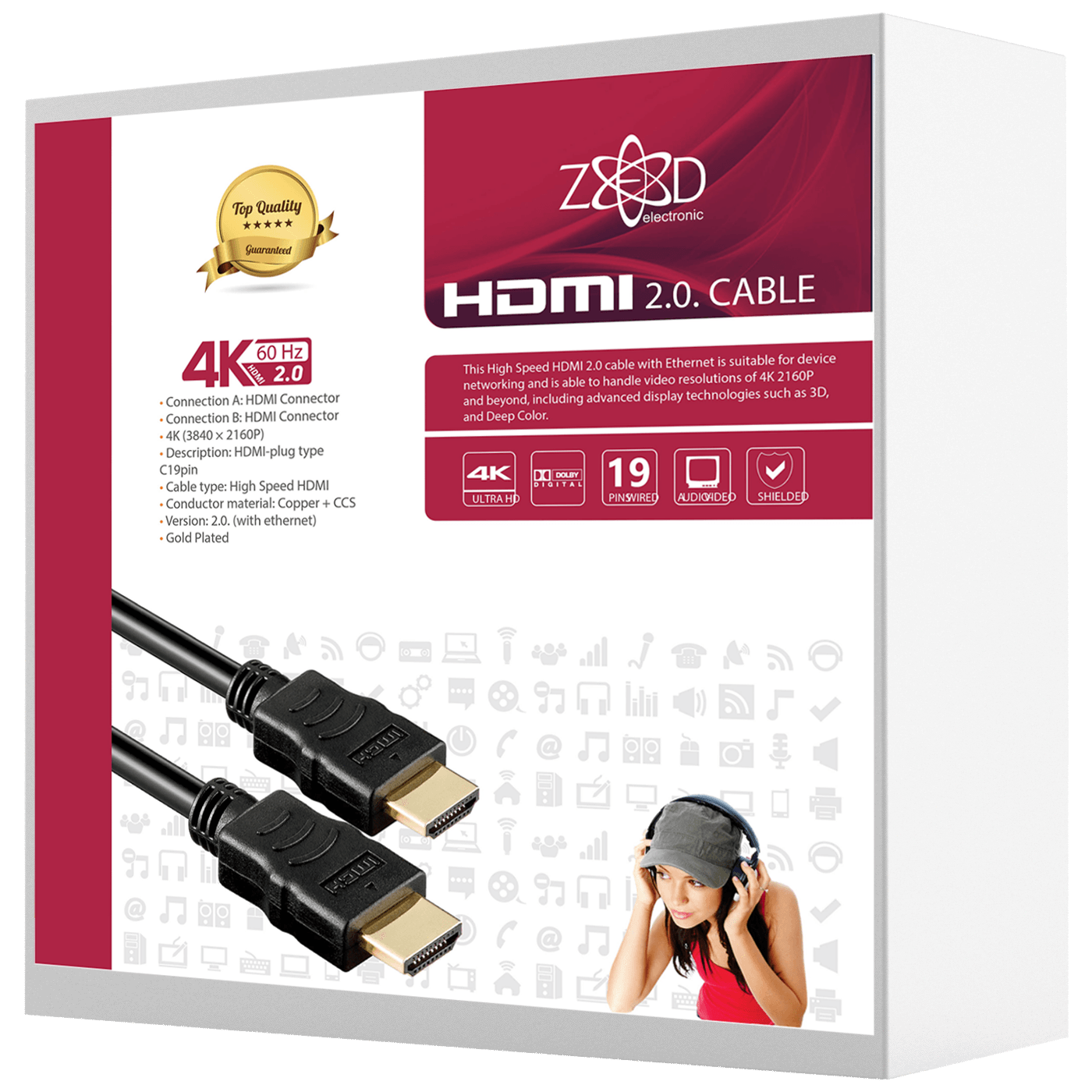 ZED electronic HDMI 2.0 kabl, 4K, dužina 15,0 met. - HDMI-4K/15