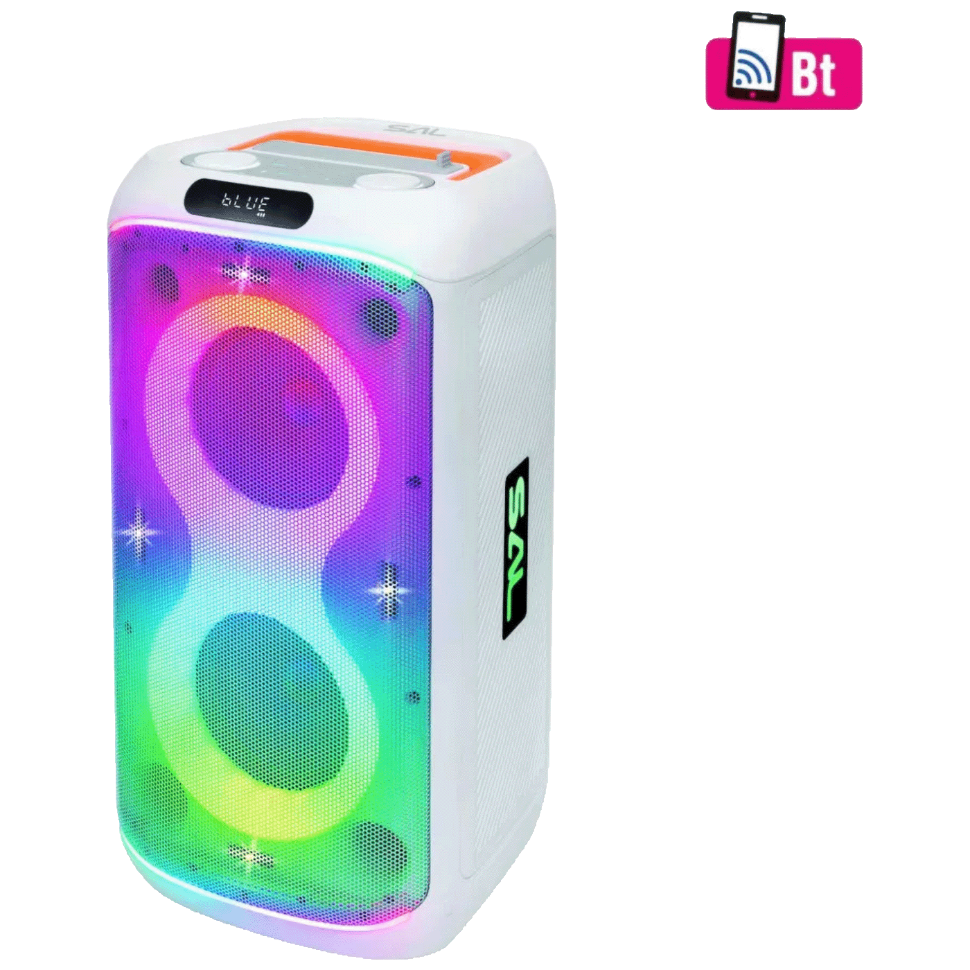 SAL Zvučnik bežični sa mikrofonom, Bluetooth, LED efekti, 60W - PAR216WH