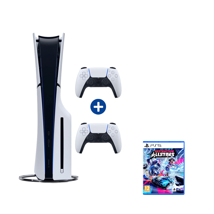 PlayStation 5 SLIM D chassis + PS5 Dualsense Wireless Controller + Destruction AllStars PS5
