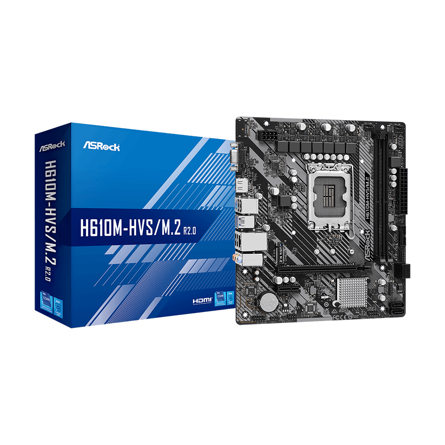 ASROCK MB H610M-HVS/M.2 R2.0 Intel H610 2xDDR4 VGA HDMI M.2 SATA3 6xUSB microATX