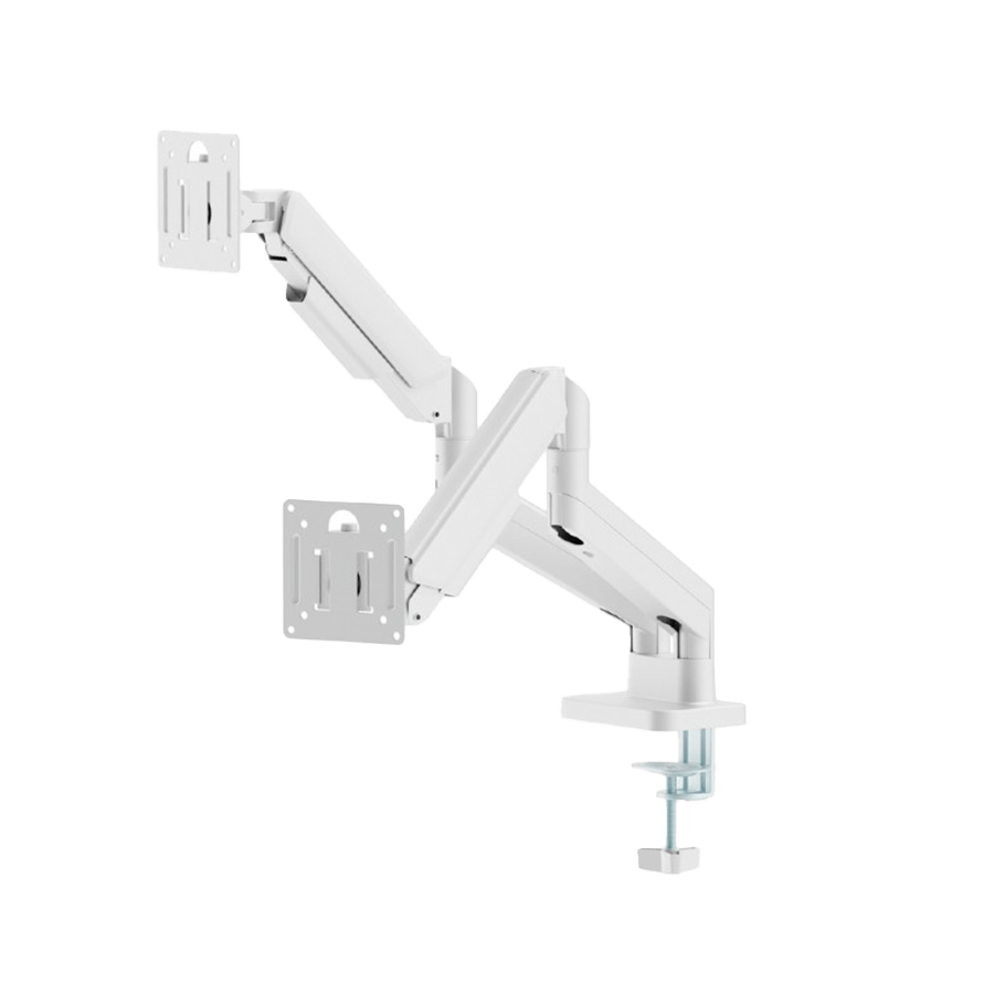 NOSAČ ZA DVA MONITORA GEMBIRD MA-DA2-06-W, montaža na sto, 17" up to 32", up to 10 kg, white
