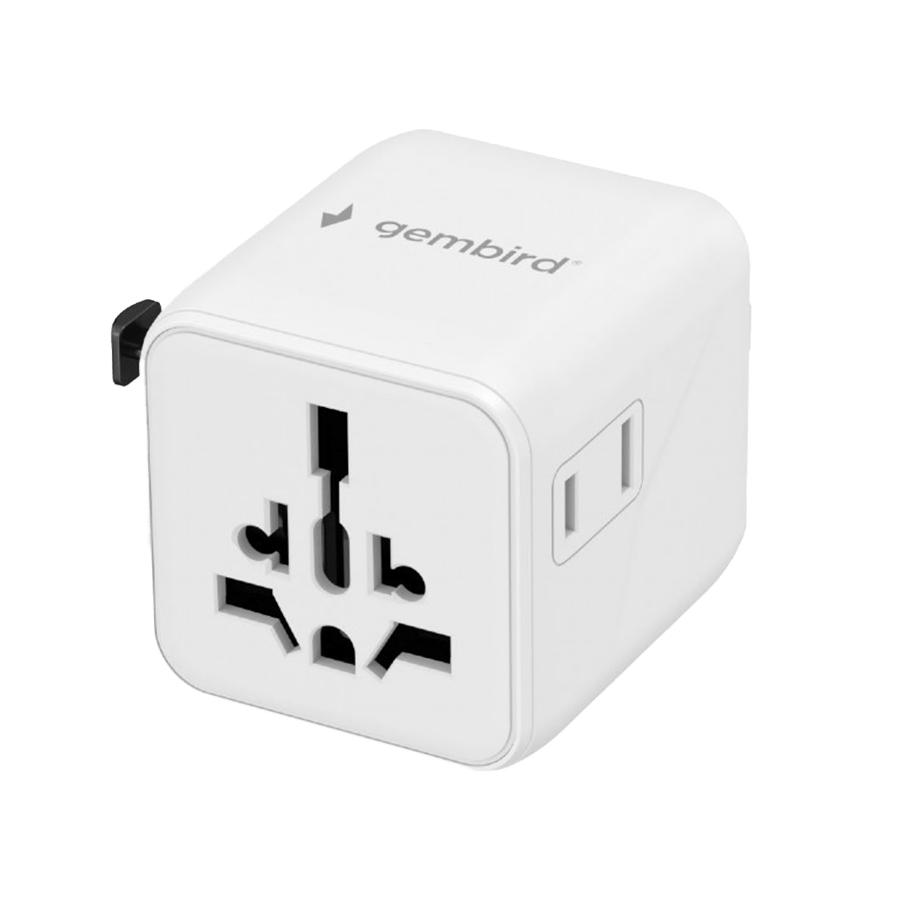 Univerzalni strujni adapter za sve zemlje GEMBIRD, 20 W, white, TPA-INT-01-W