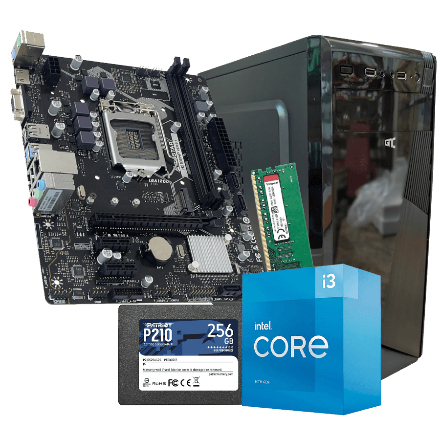 GNC OFFICE WIN 11 PRO i3-10105 3.70GHz, MB H510, RAM  8GB DDR4, SSD 2,5 240GB , Kućište sa napajanjem 500W, 2Y