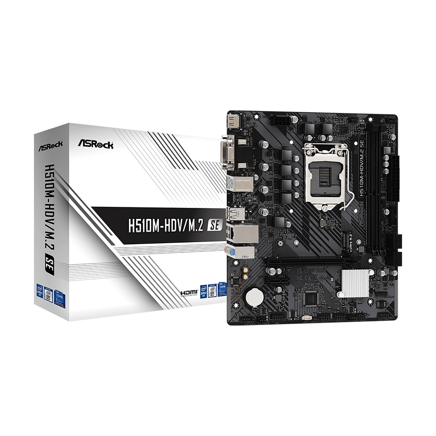 ASROCK MB H510M-HDV/M.2 SE Intel H470, LGA1200, 2xDDR4 M.2, VGA, DVI, HDMI, micro ATX