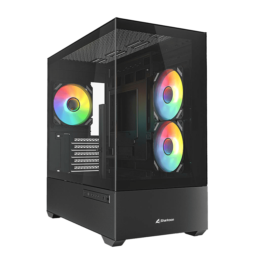Kućište SHARKOON gaming, MK6 RGB Black mATX, ventilator 3x120mm