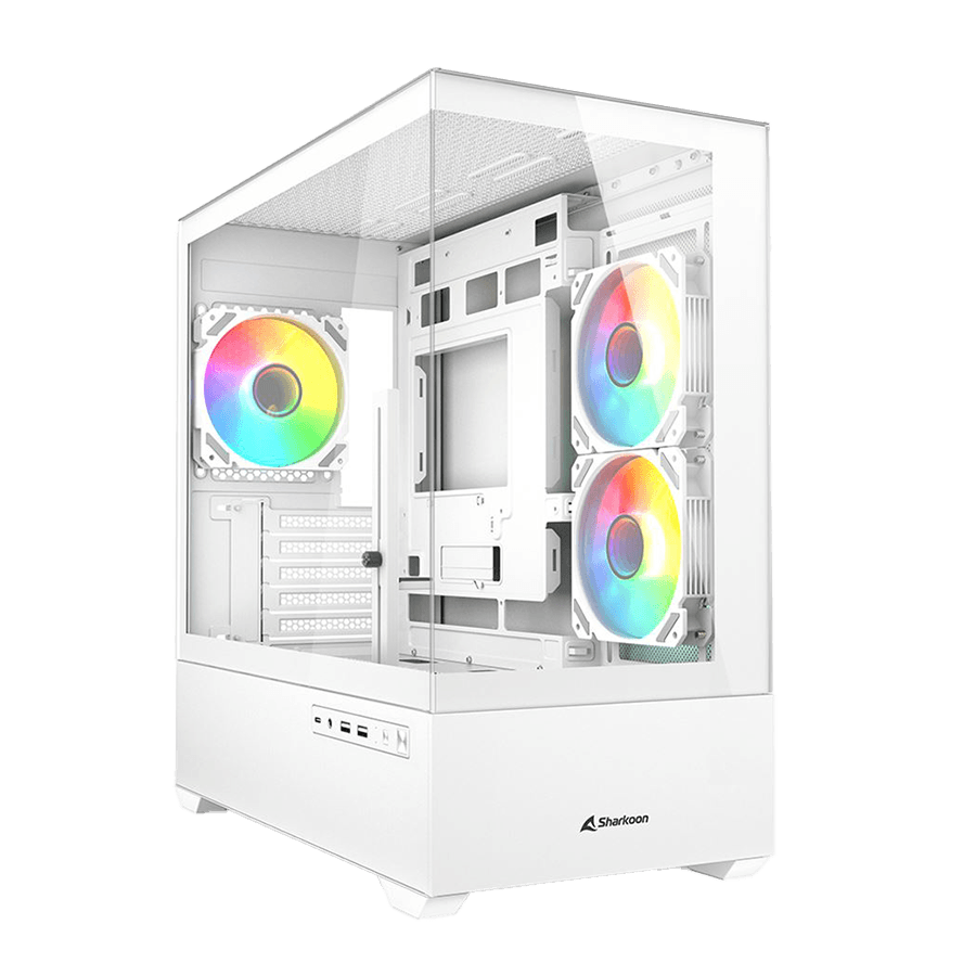 Kućište SHARKOON gaming, MK6 RGB White mATX, ventilator 3x120mm
