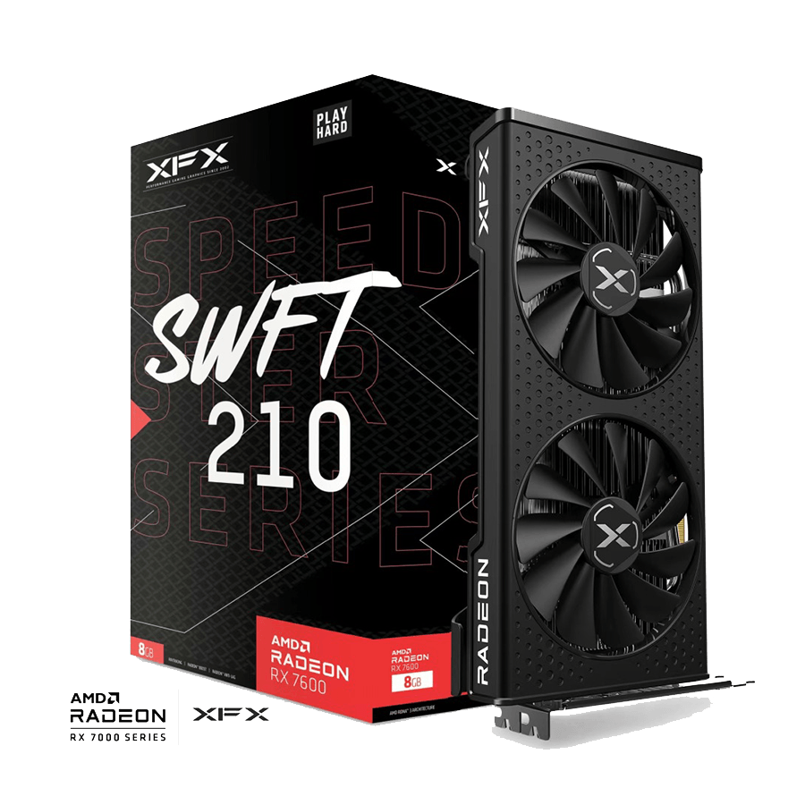 VGA XFX SPEEDSTER SWFT 210 AMD Radeon RX 7600 8 GB GDDR6 128-bit HDMI 3x DP RX-76PSWFTFY
