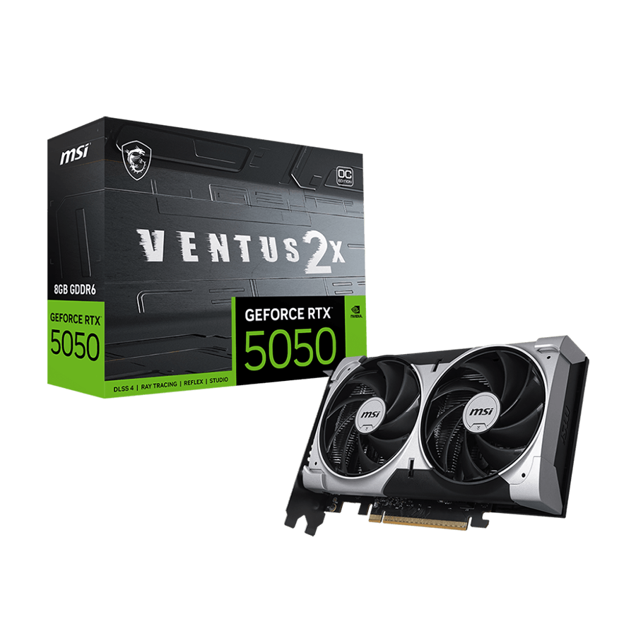 VGA MSI GeForce RTX 5050 VENTUS 2X OC 8G Graphics Card w/ HDMI, Triple DP