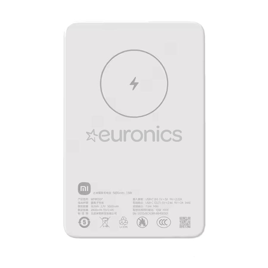 Xiaomi powerbank Magnetic 5000 mAh, sivi, BHR9303GL