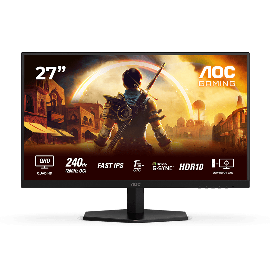 MONITOR AOC Gaming Q27G42ZE 27" Fast IPS, 16:9, 2560x1440, 240Hz (260Hz OC), 1ms, 300 cd/m2, 1000:1, Adaptive Sync, HDR 10, 1x HDMI, 1x DP, Tilt