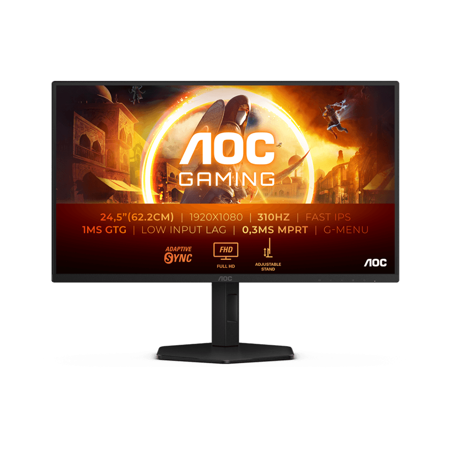 Monitor AOC Gaming 25G4SXU 24.5" Fast IPS, 1920x1080, 310Hz (OC), 0.3ms MPRT (1ms GtG), 400cd/m2, 1000:1, Adaptive Sync, G-Sync Compatible, HDR400
