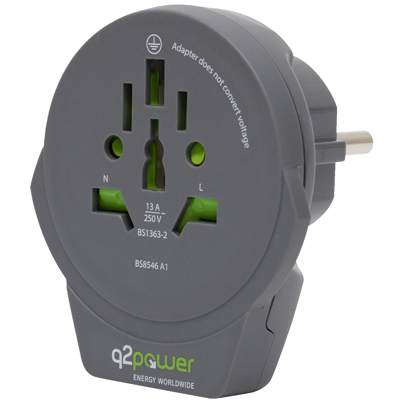 q2power Adapter, putni, univerzalni sa USB-om - World to Europe USB