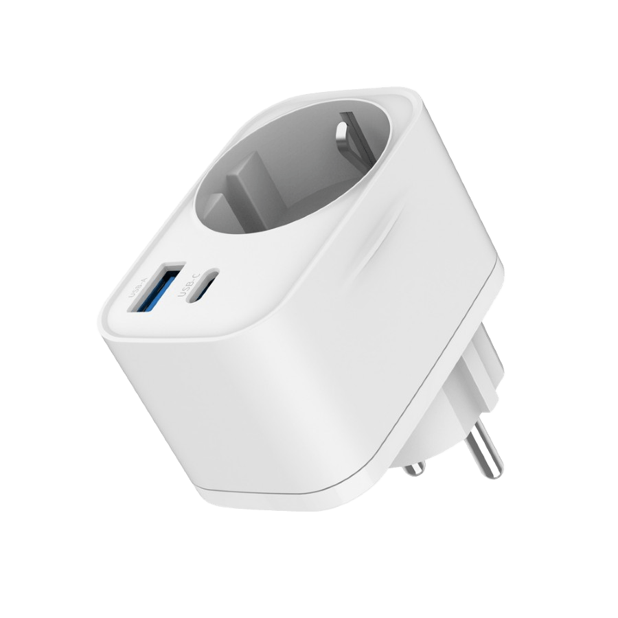 0137830_usb-punjac-type-c-usb-a-shuko-3a-white-gembird-ta-acpdqc20-01-w